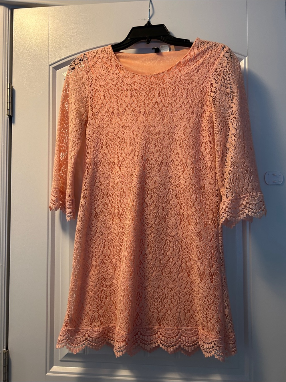 H&M Peach Lace Midi Dress